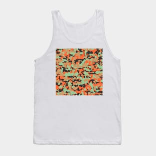 Orange Olive Digital Camouflage Tank Top